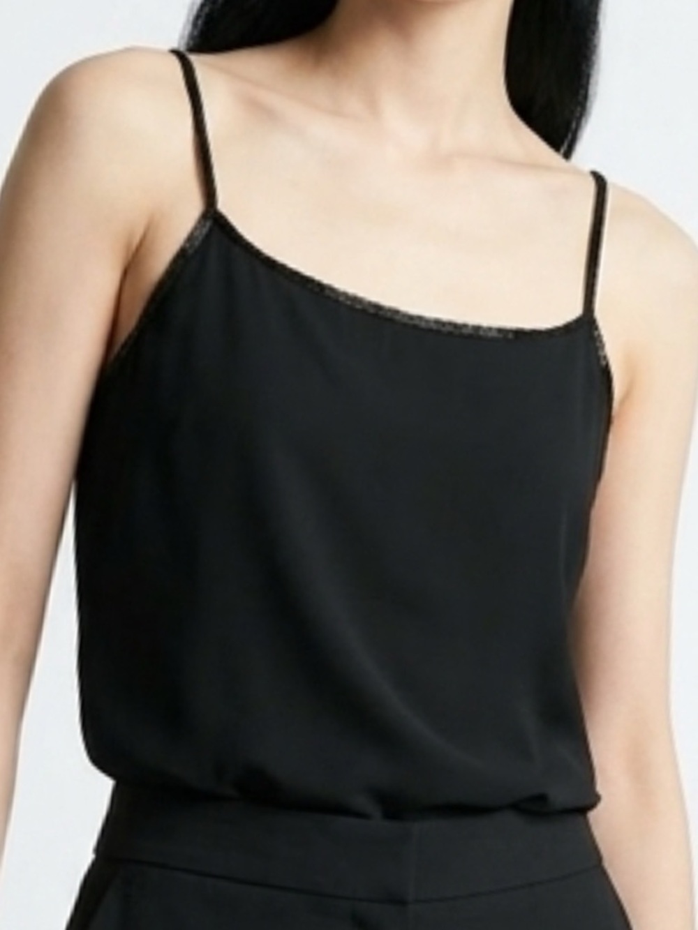 VS Silk Beaded Thin Strap Chiffon Top Sz M